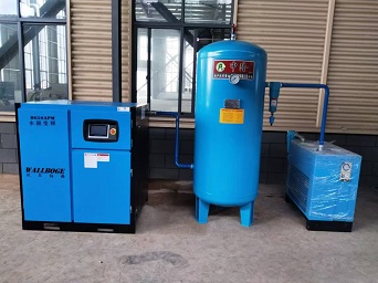屯溪区37KW螺杆变频空压机安装现场
